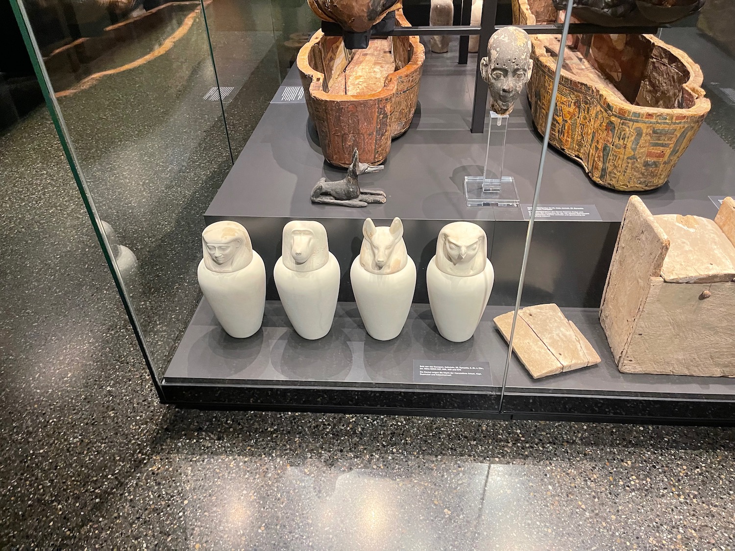 a group of white objects on a display