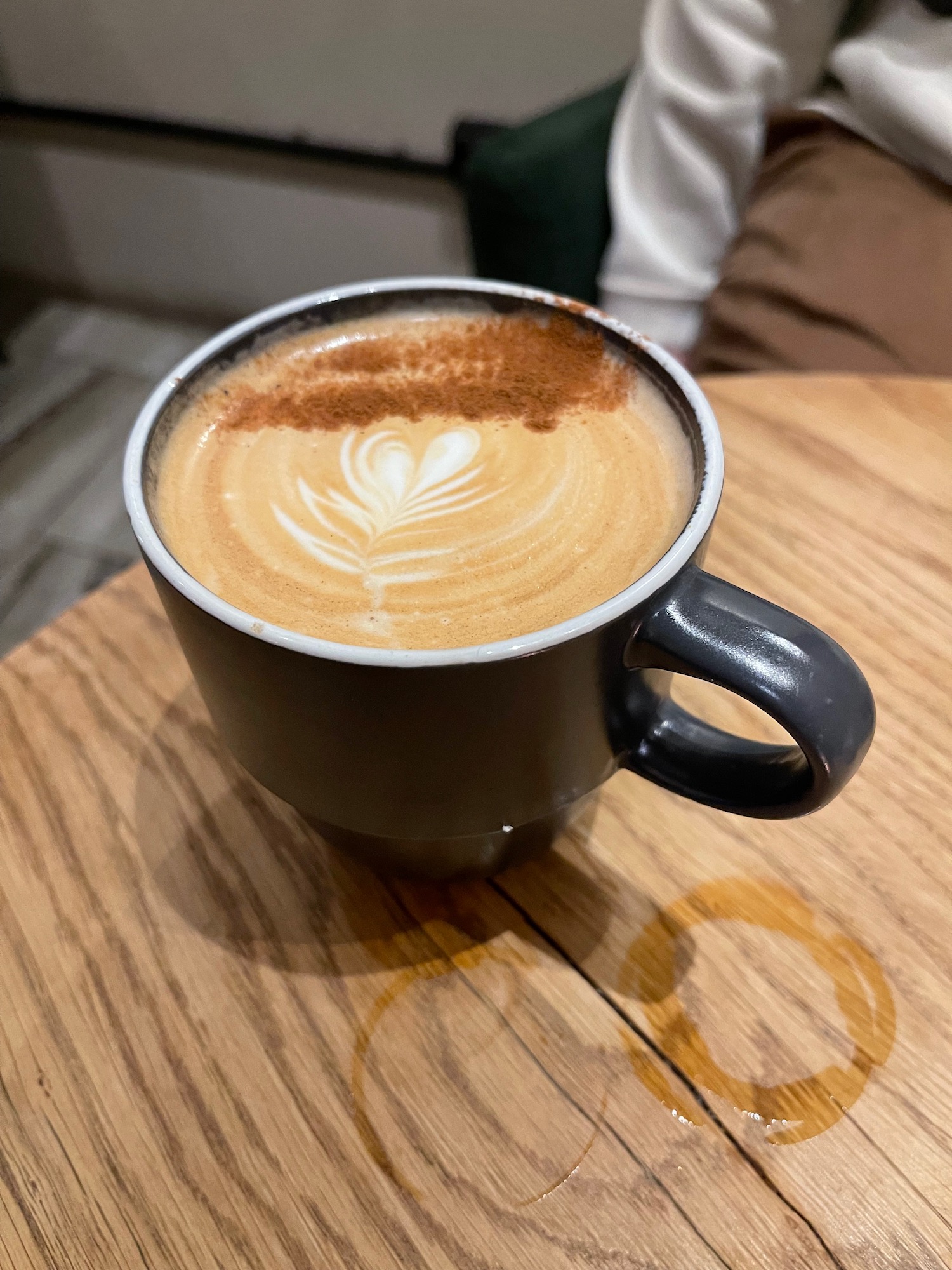 a cup of coffee on a table