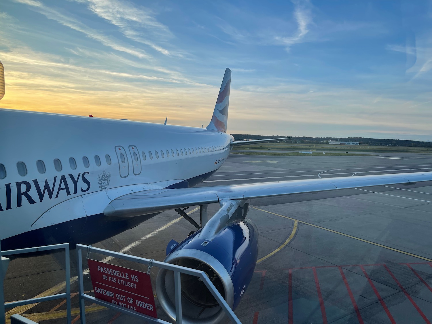 an airplane on the runway