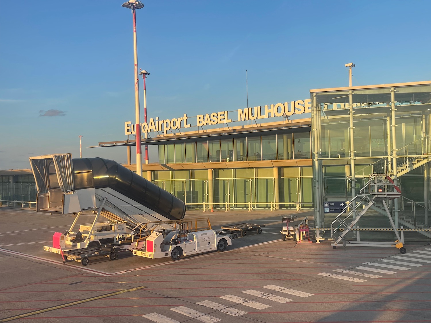 a large airport with a ramp