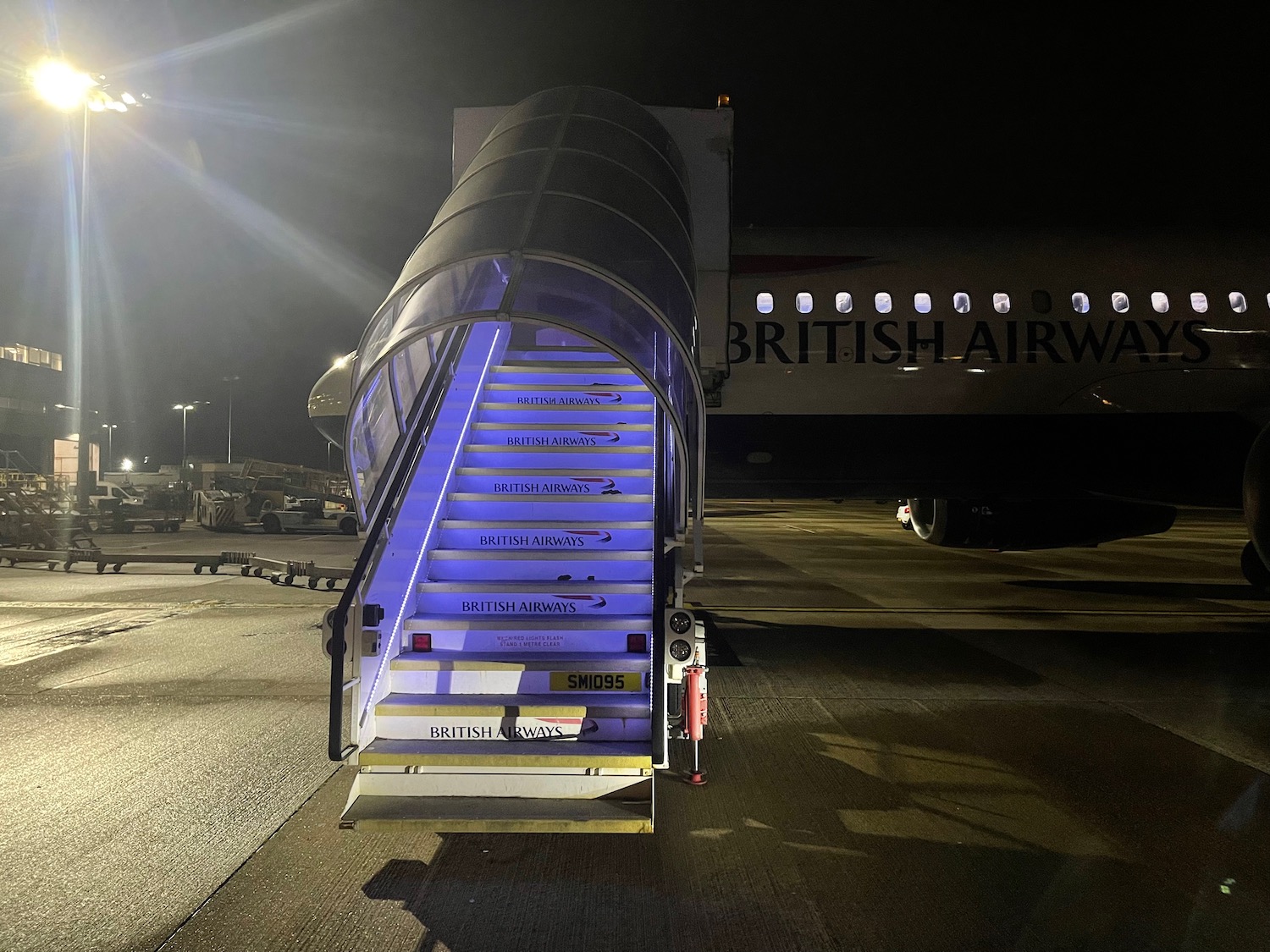 a staircase on an airplane