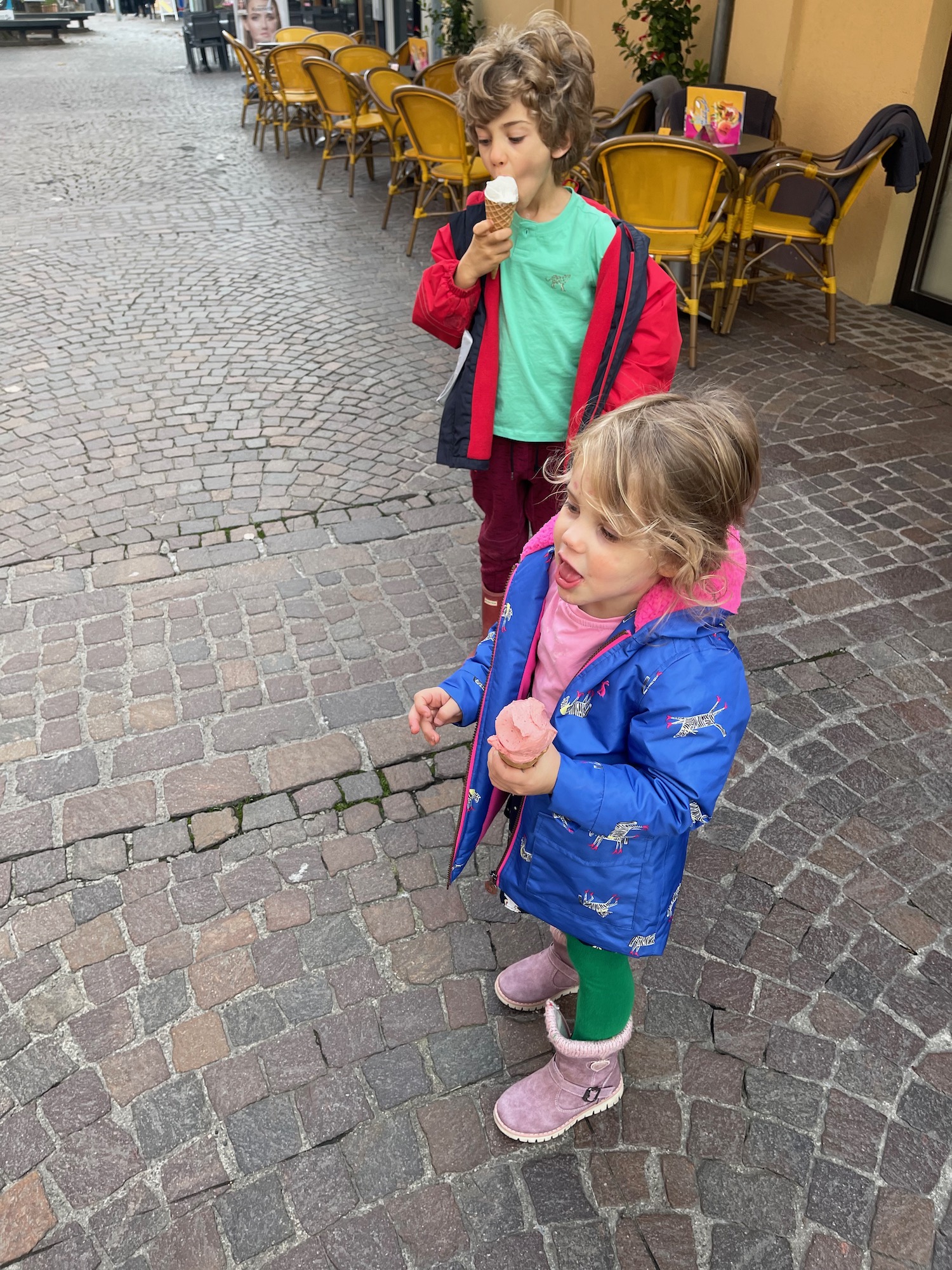 two girls eating ice cream