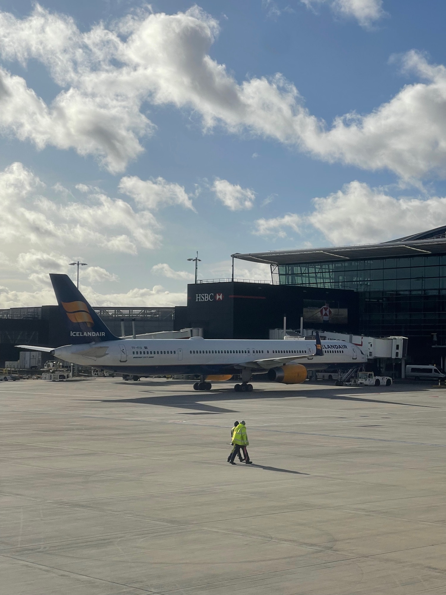 a plane parked in a terminal