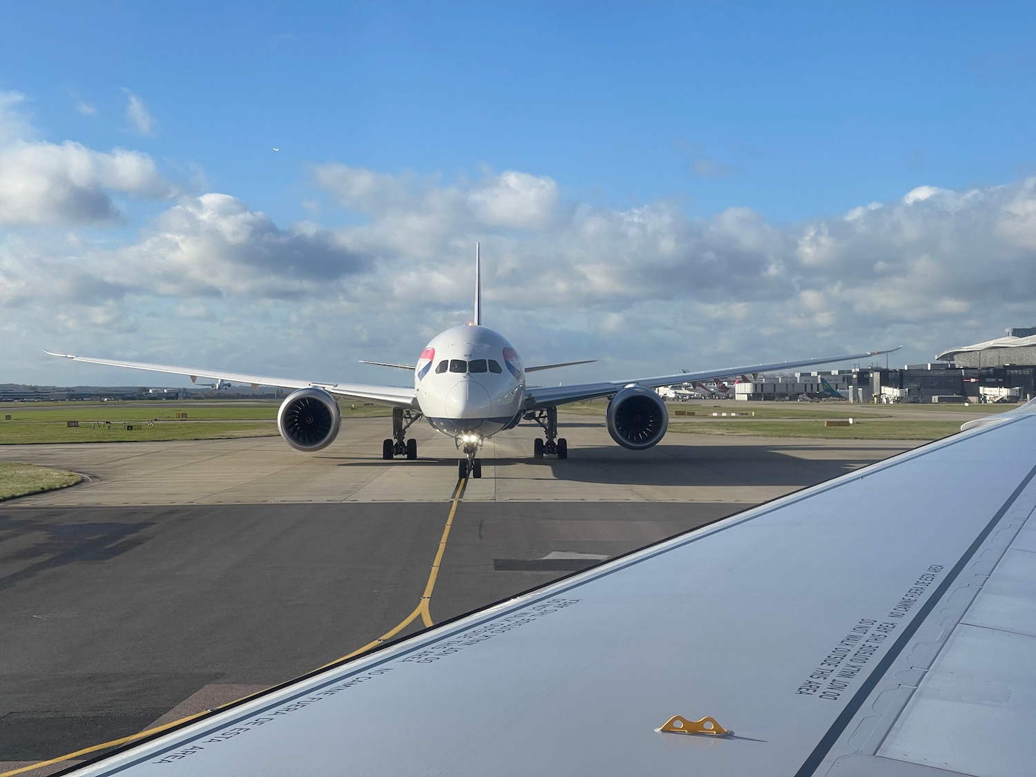 an airplane on the runway