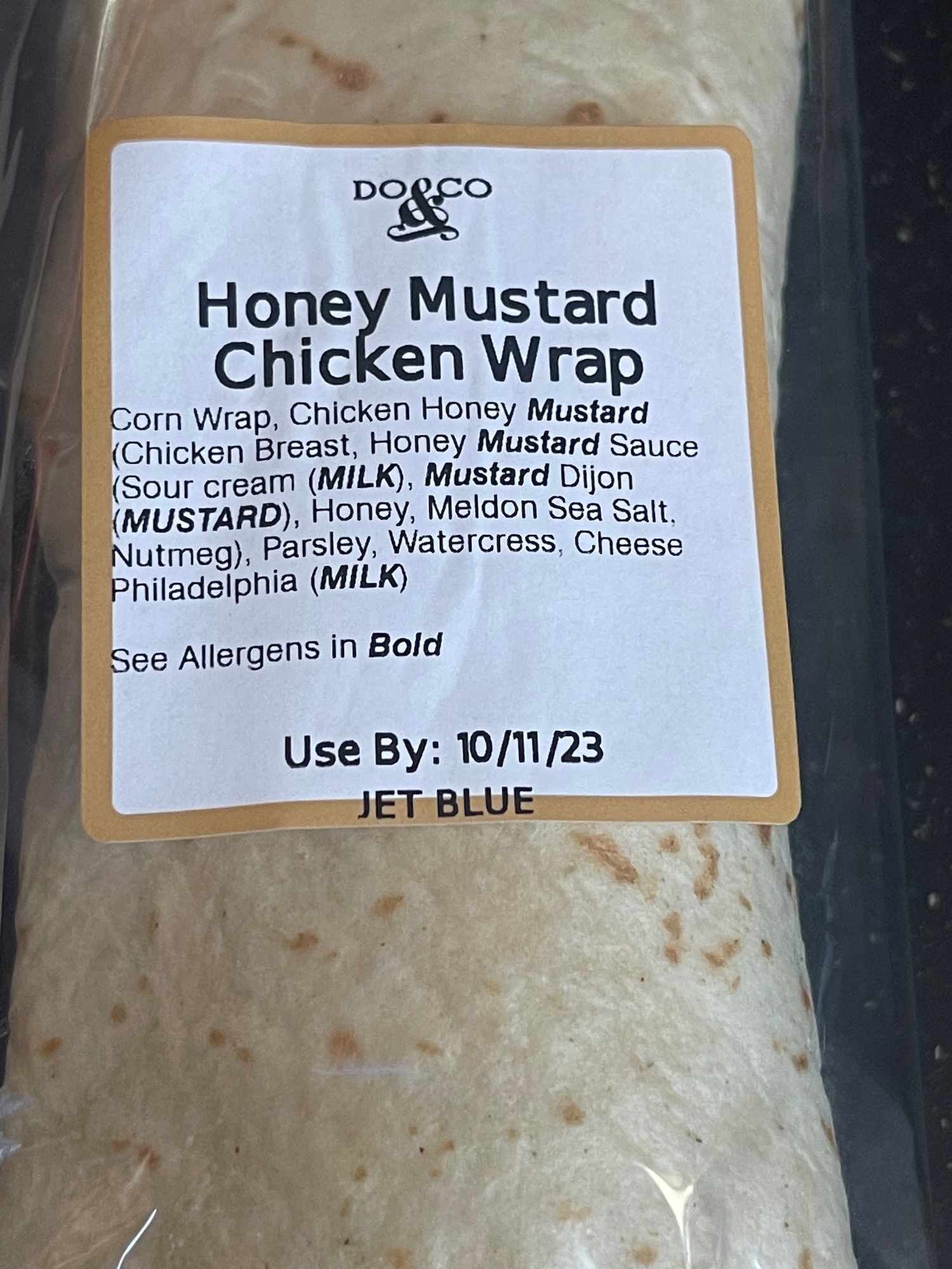 a wrapper with a label on it