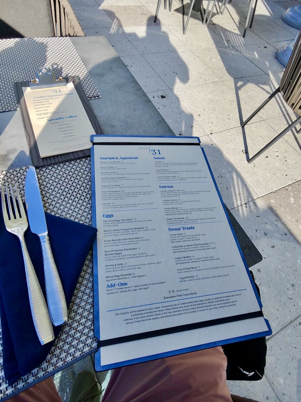 Kimpton Epic hotel miami breakfast menu