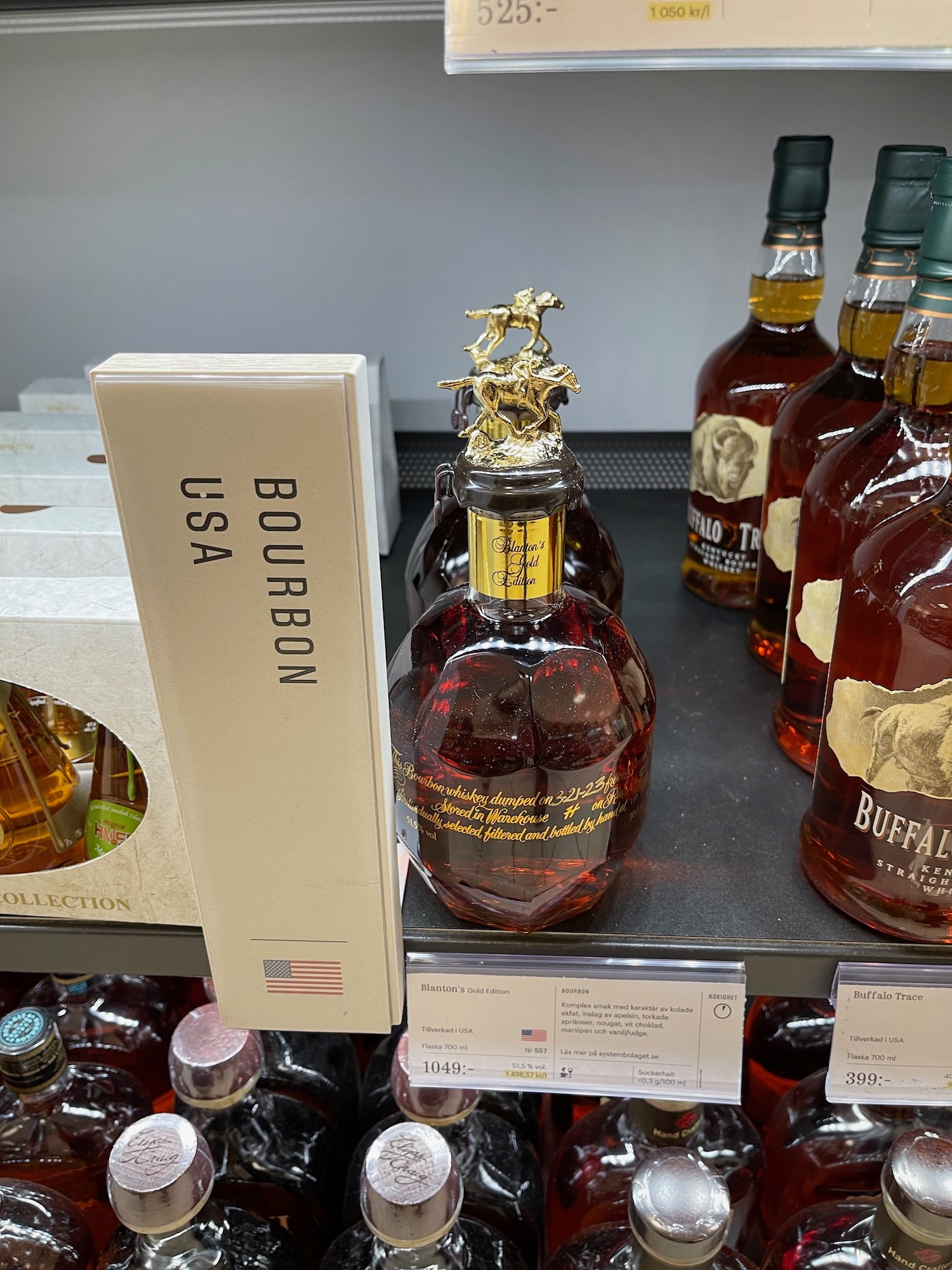 a bottle of liquor on a shelf