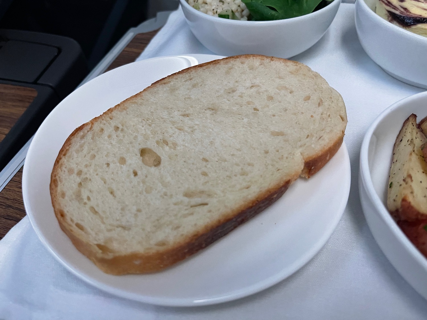 a slice of bread on a plate