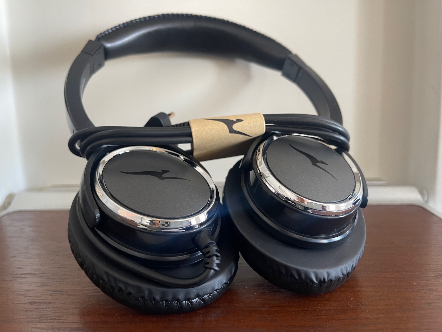 a pair of black headphones