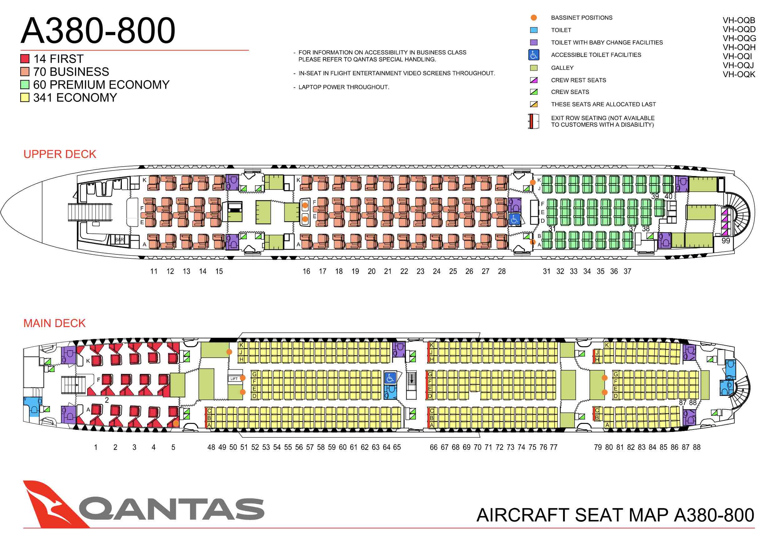 Qantas A380 seat map