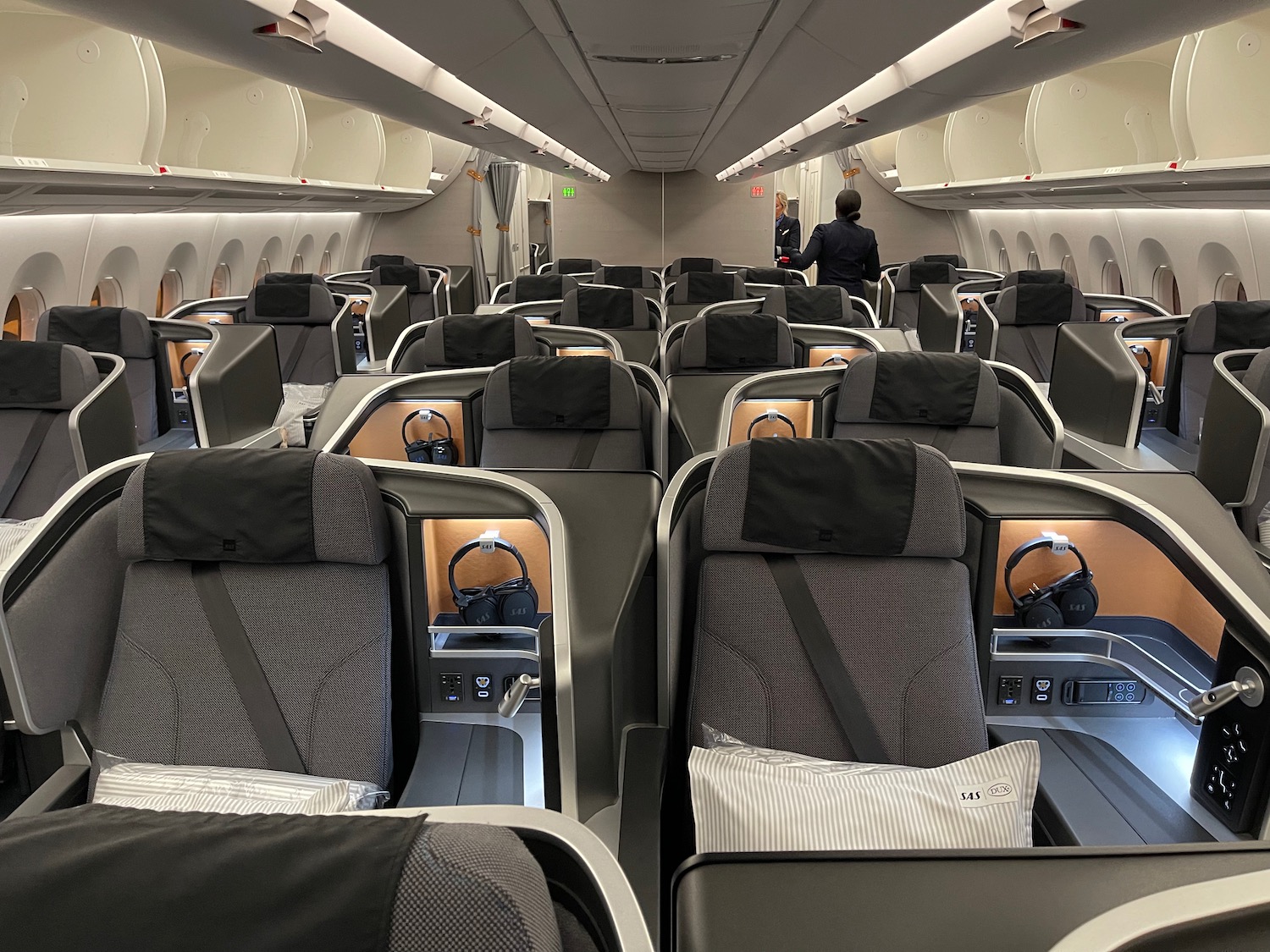 a row of seats on an airplane