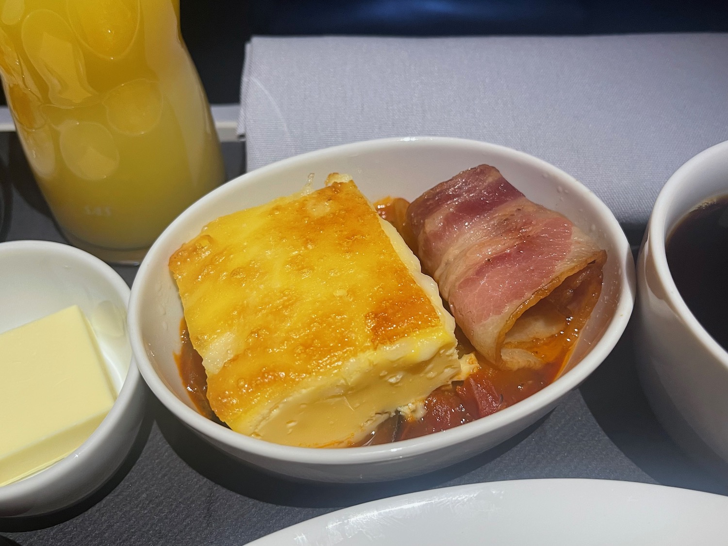 a bowl of food on a tray