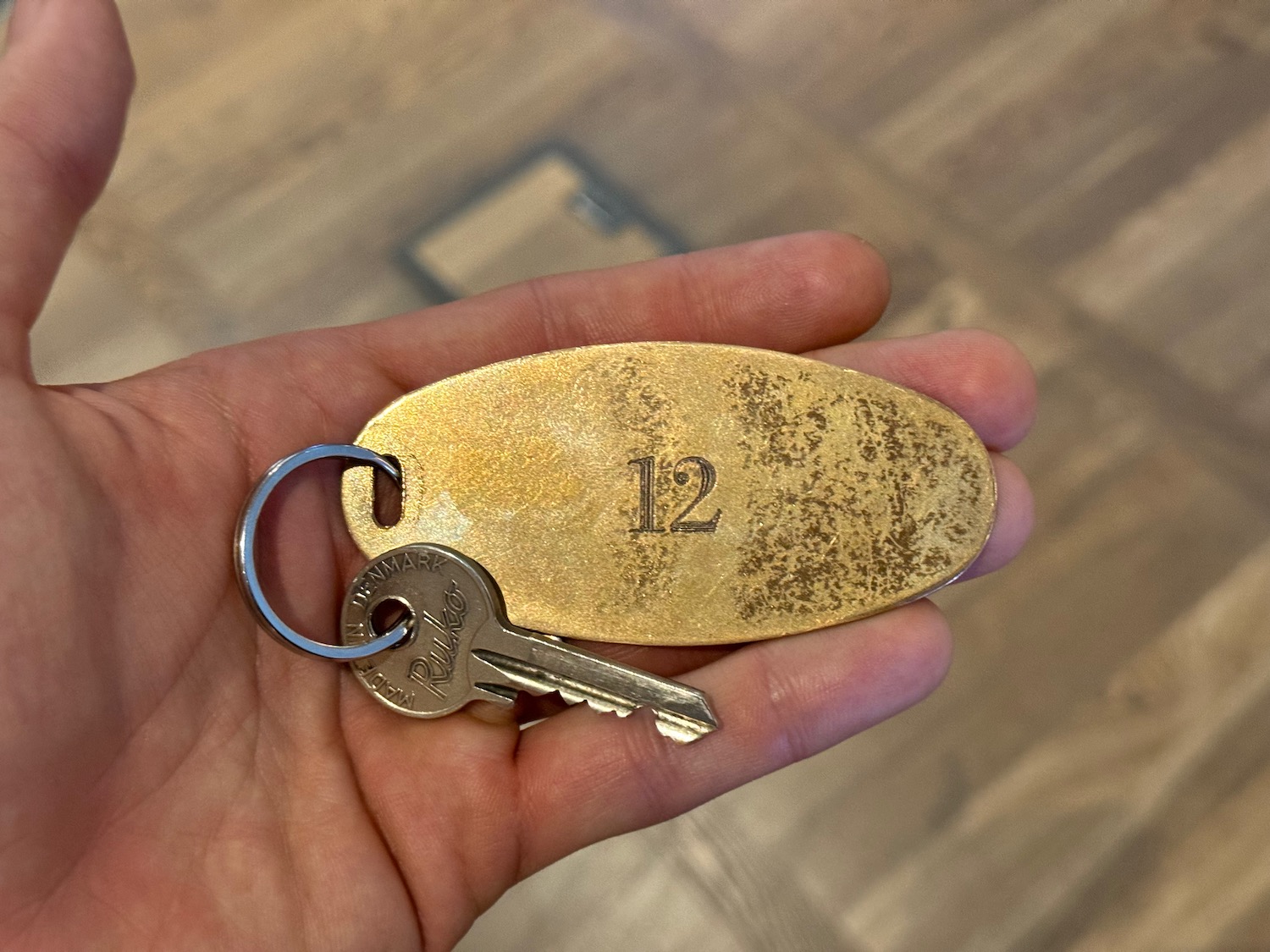 a hand holding a key chain