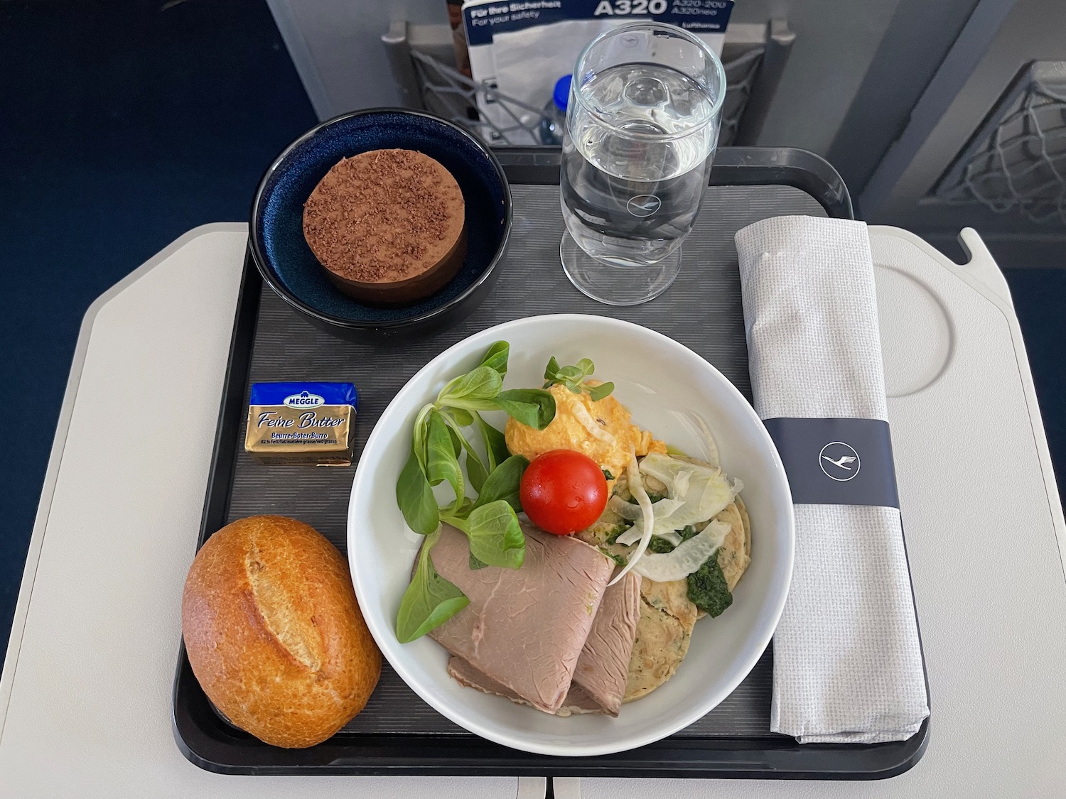 a tray with food on it