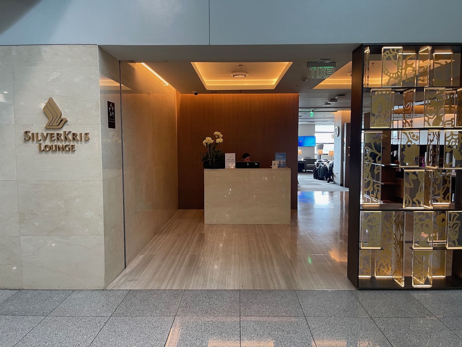 a reception desk in a lobby