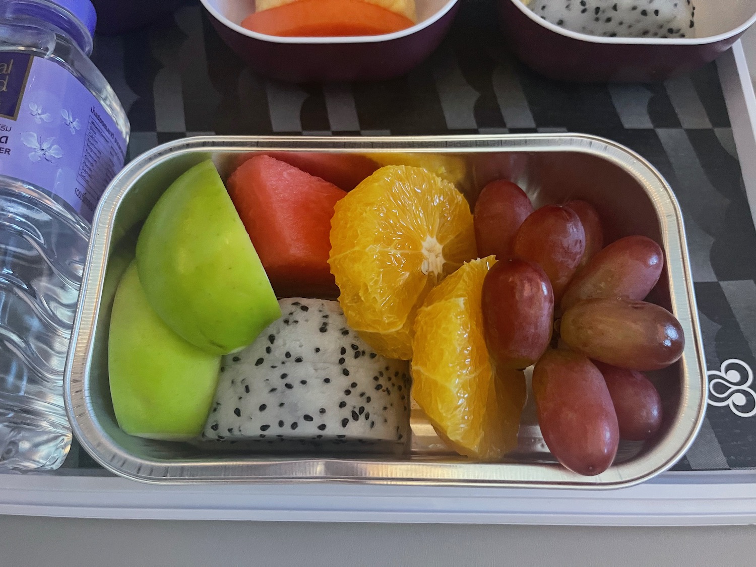 a tray of fruit on a table