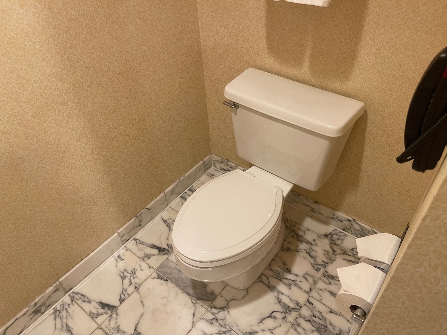 a toilet in a bathroom