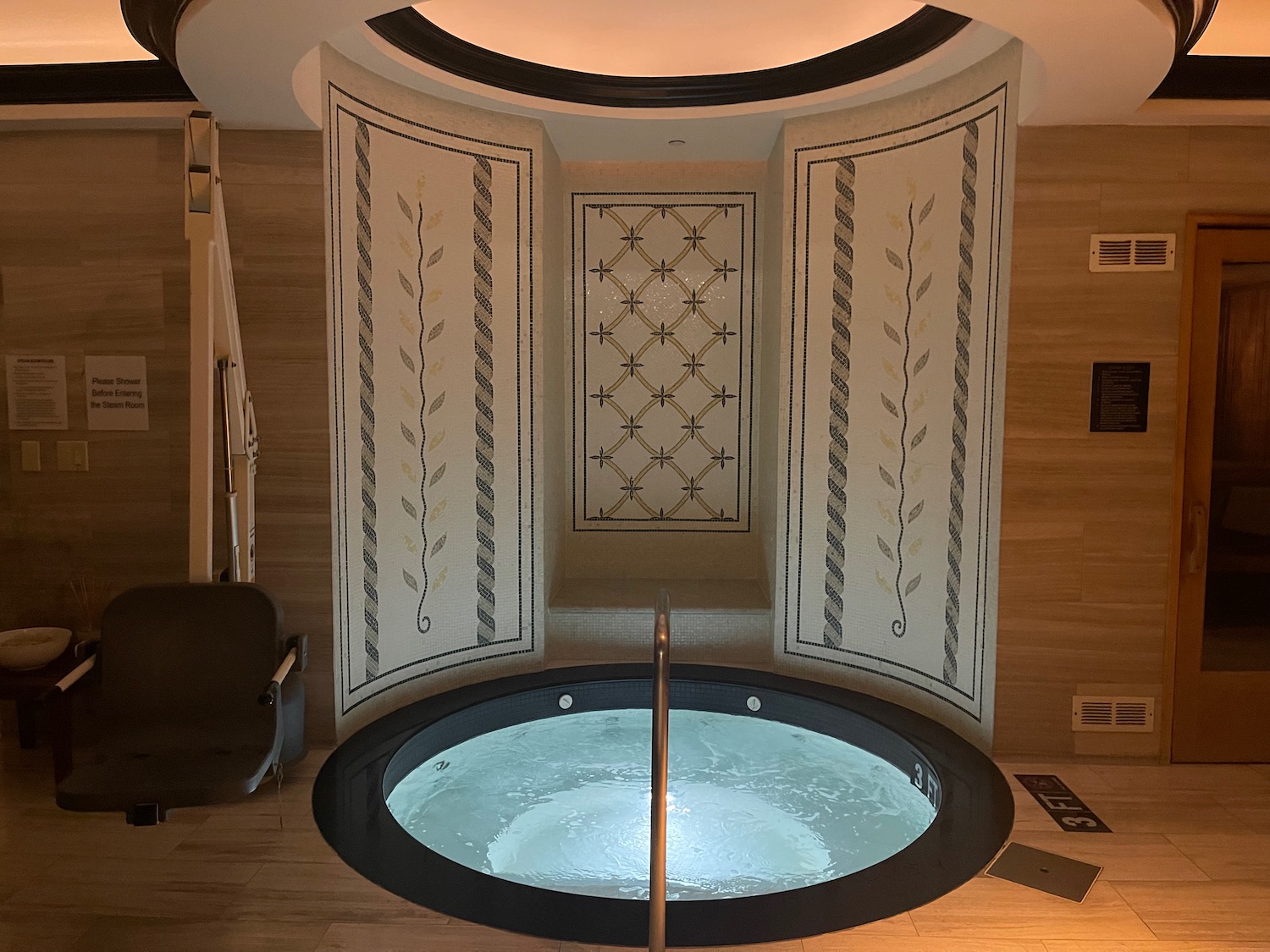 a hot tub inside a room