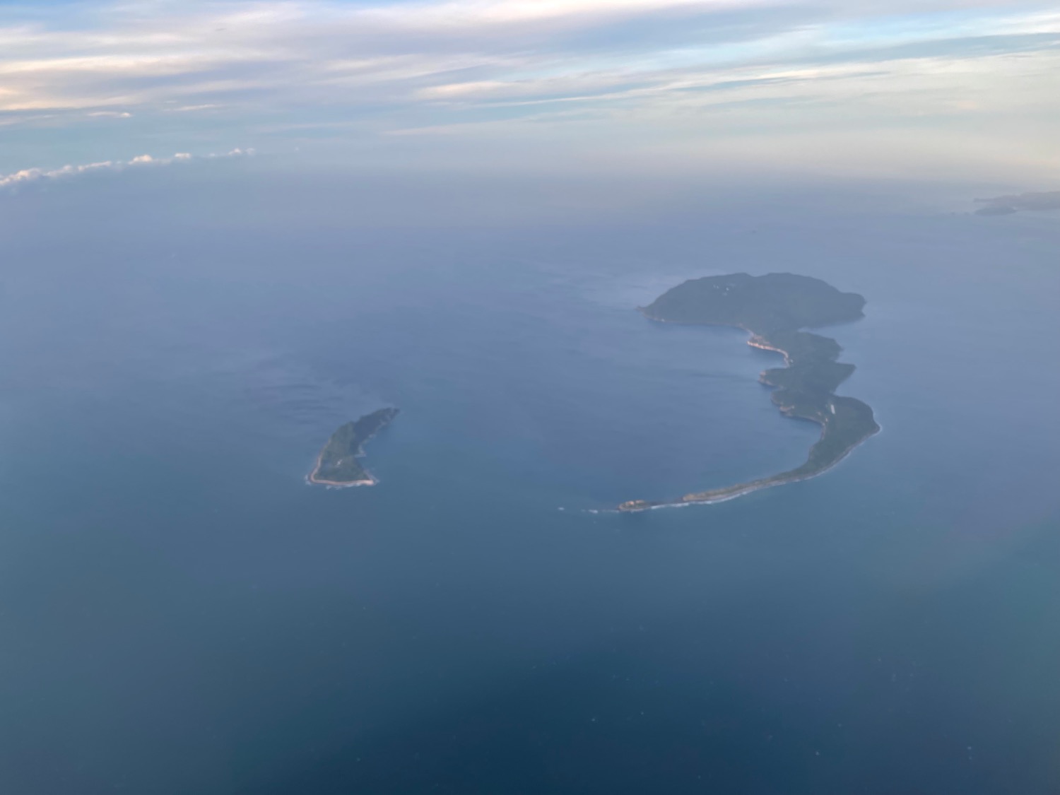 an aerial view of islands in the ocean