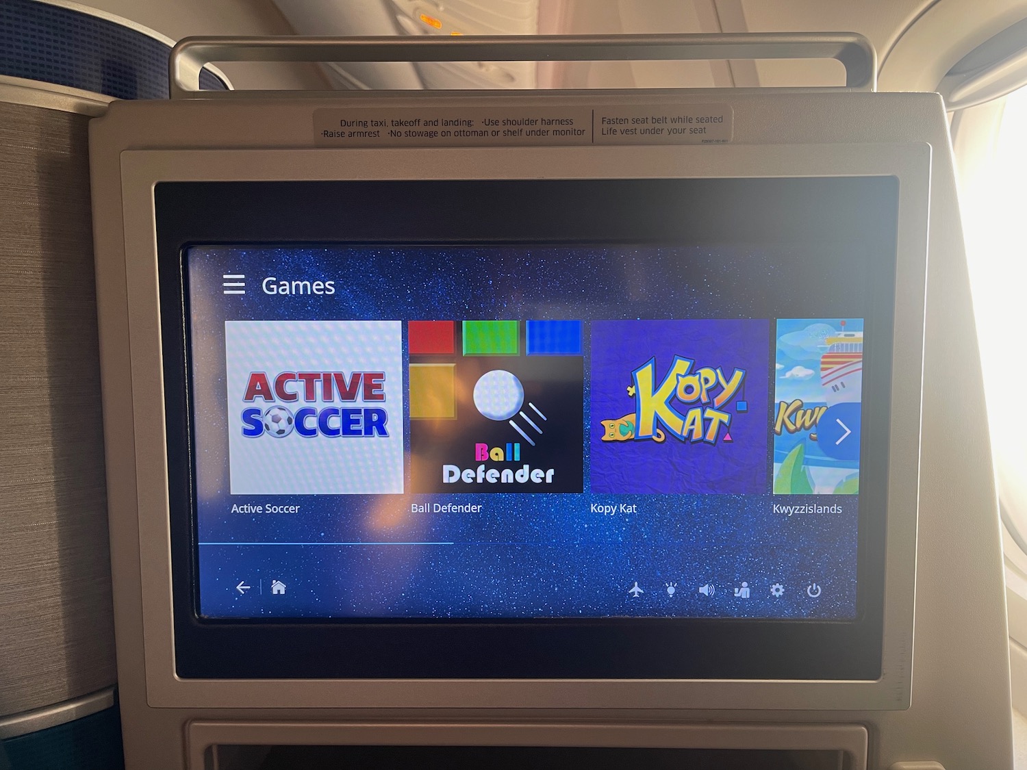 a screen on a plane