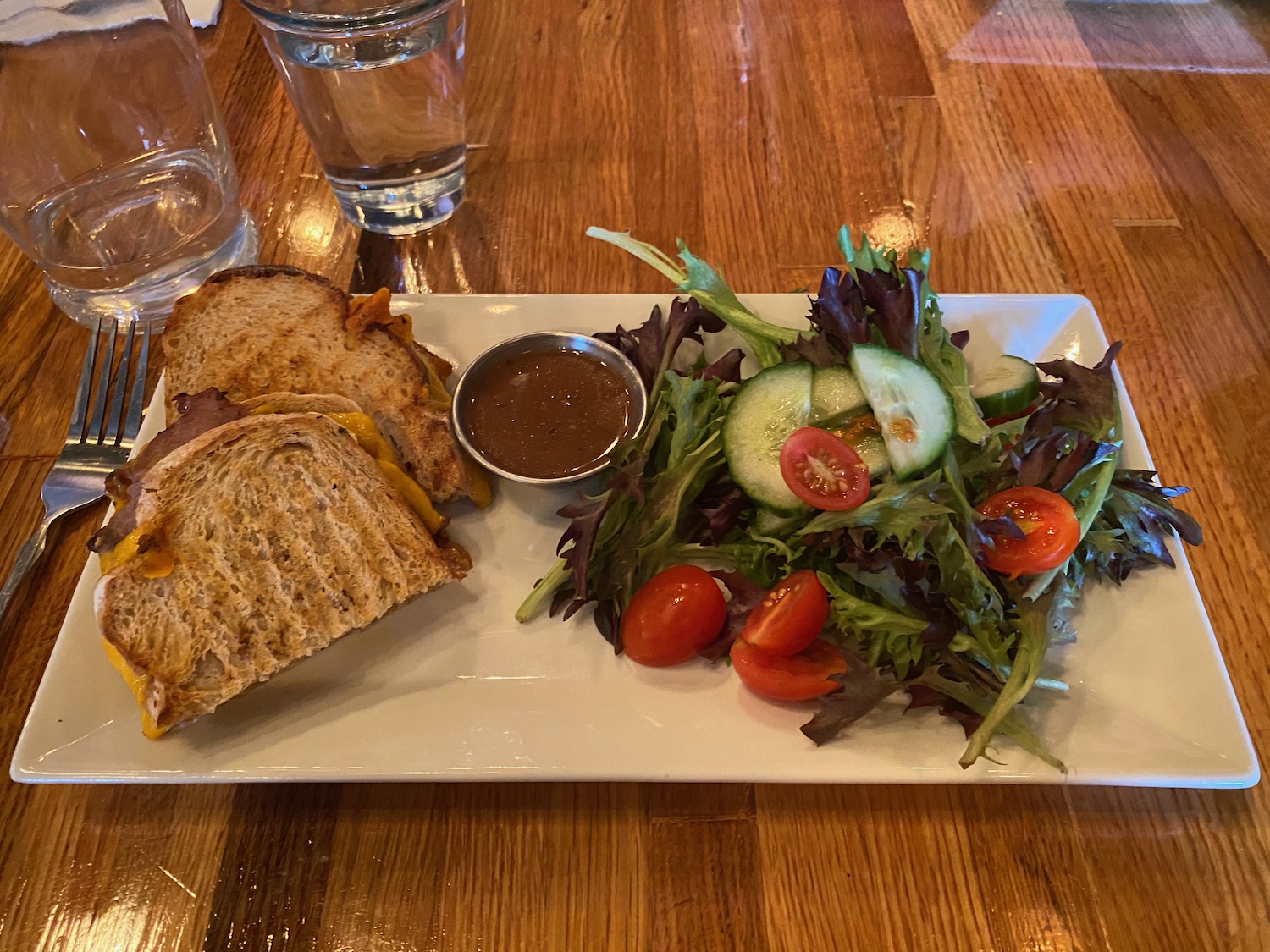 a plate of food on a table