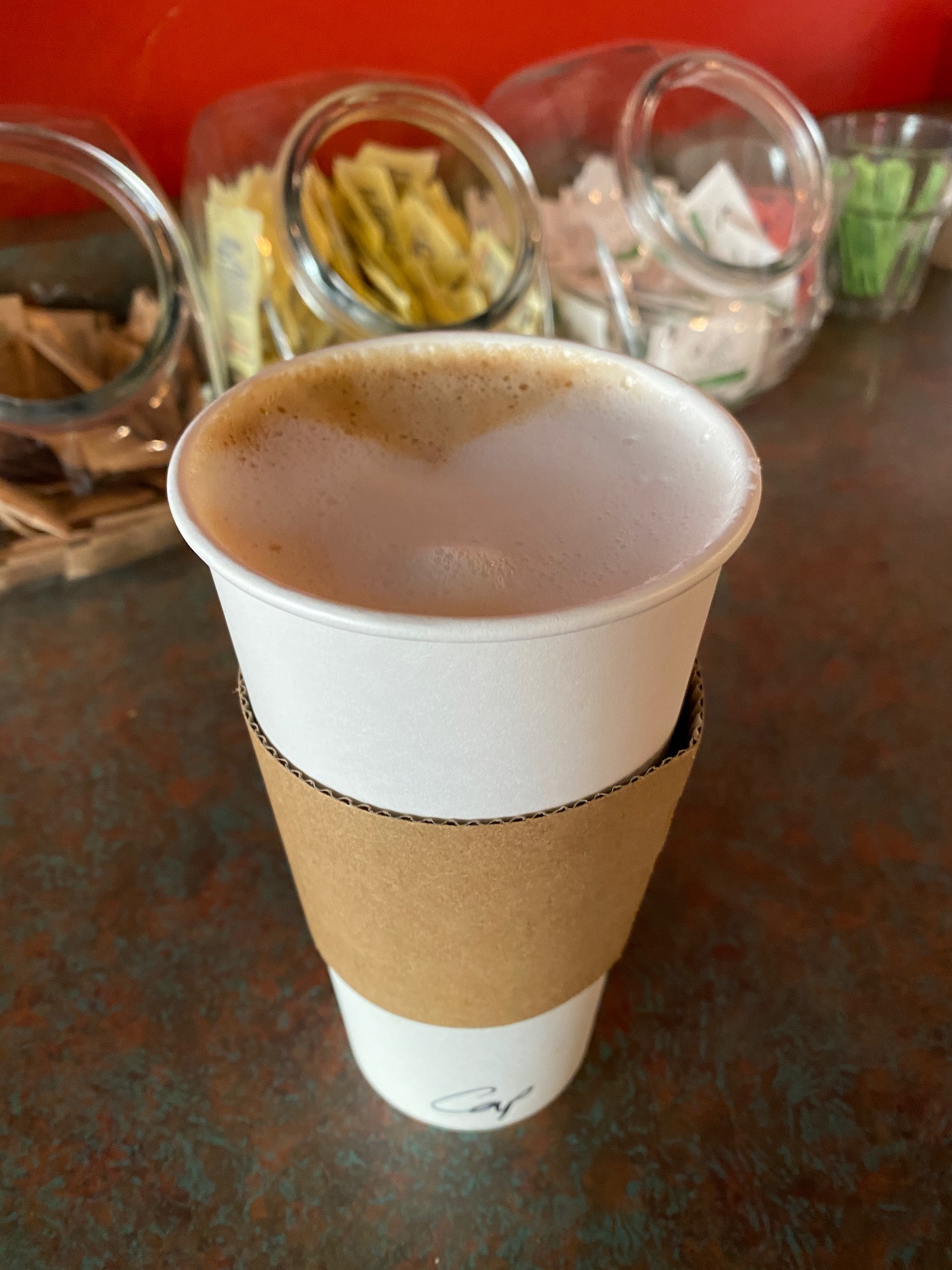 a cup of coffee on a table