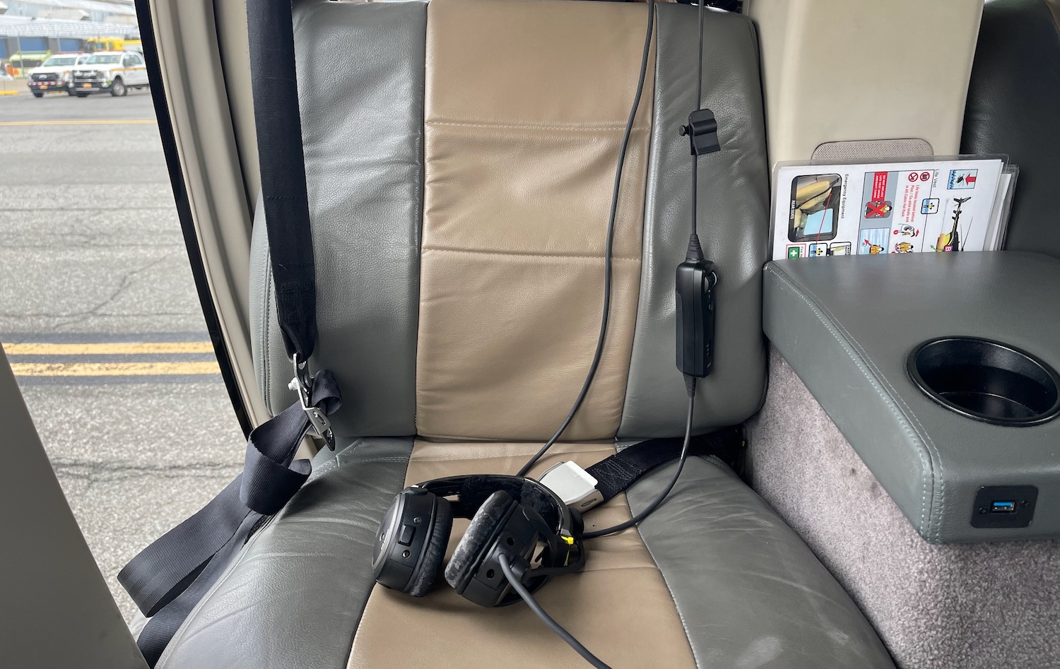 a headphones on a seat