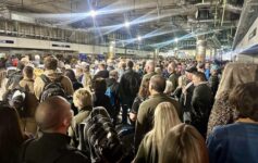 a large crowd of people in a room