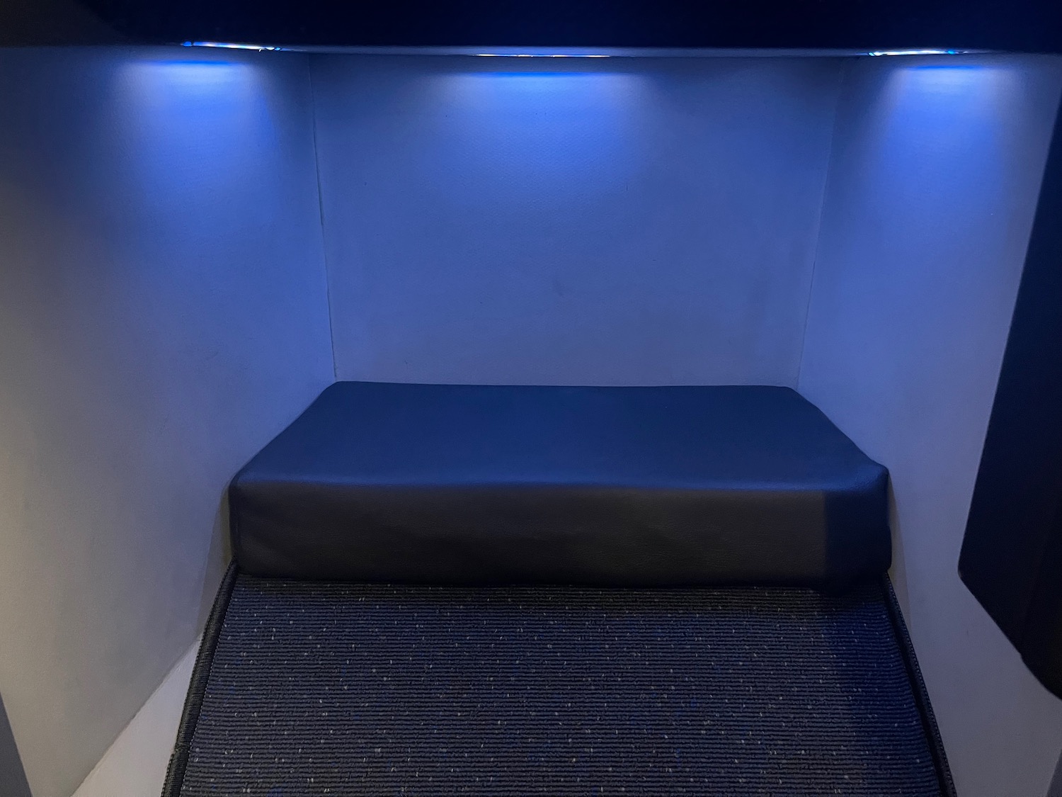 a blue light in a room