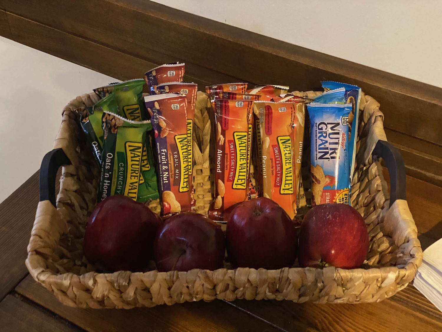 a basket of food and fruit