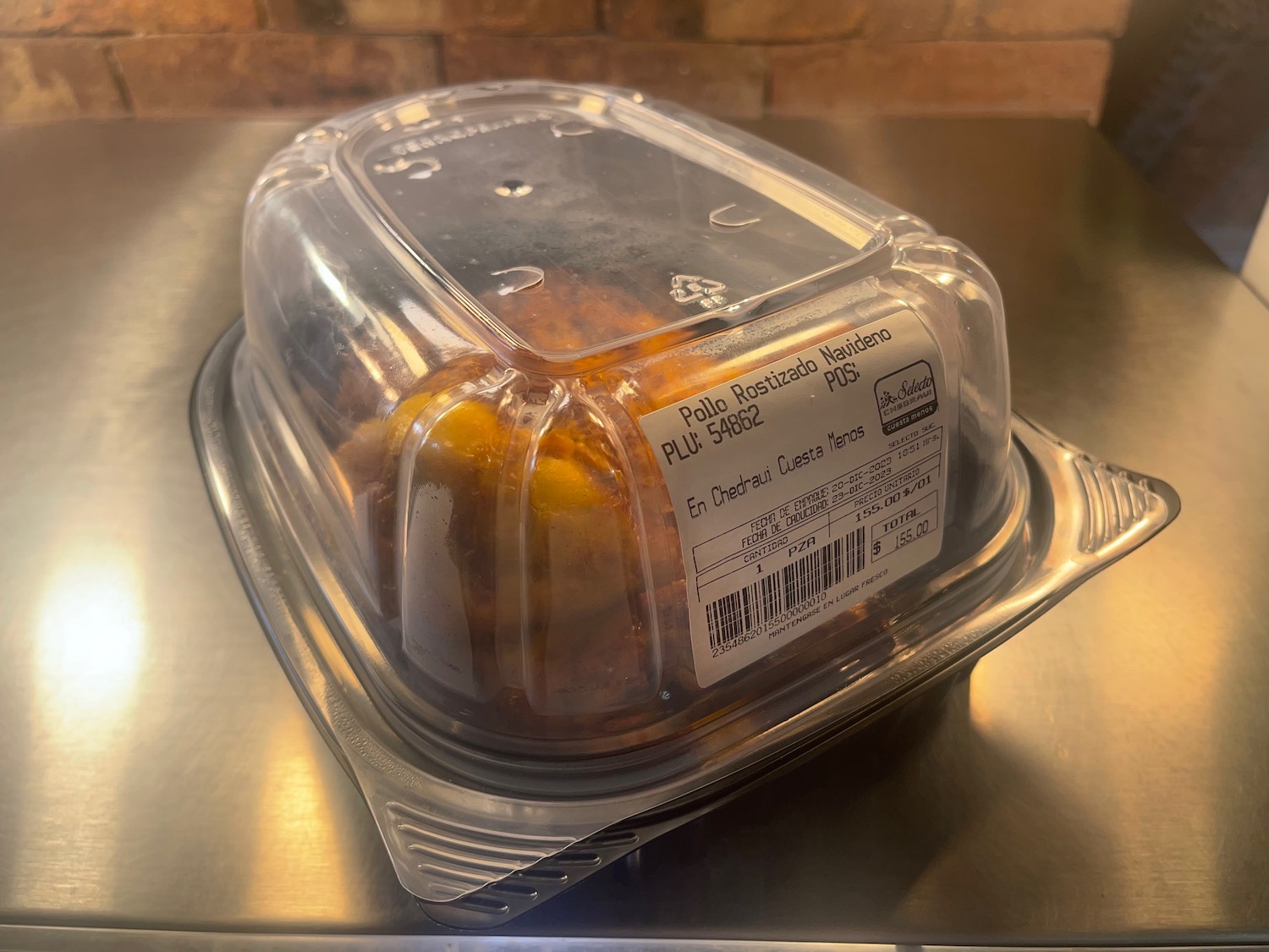 a plastic container with food in it