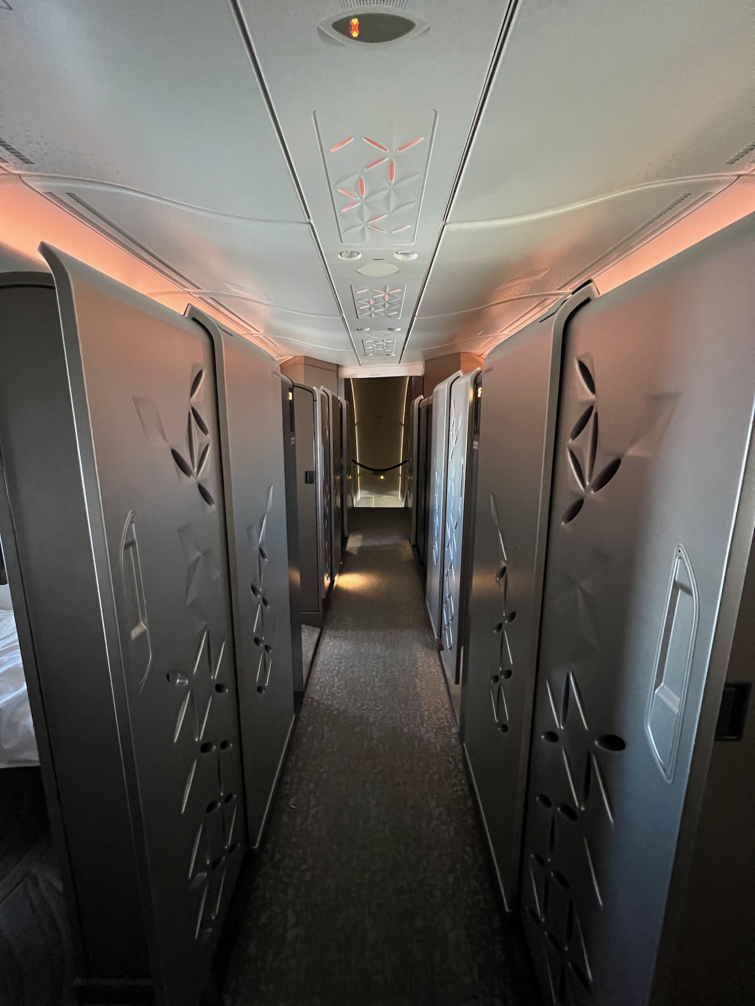 a row of lockers in a plane