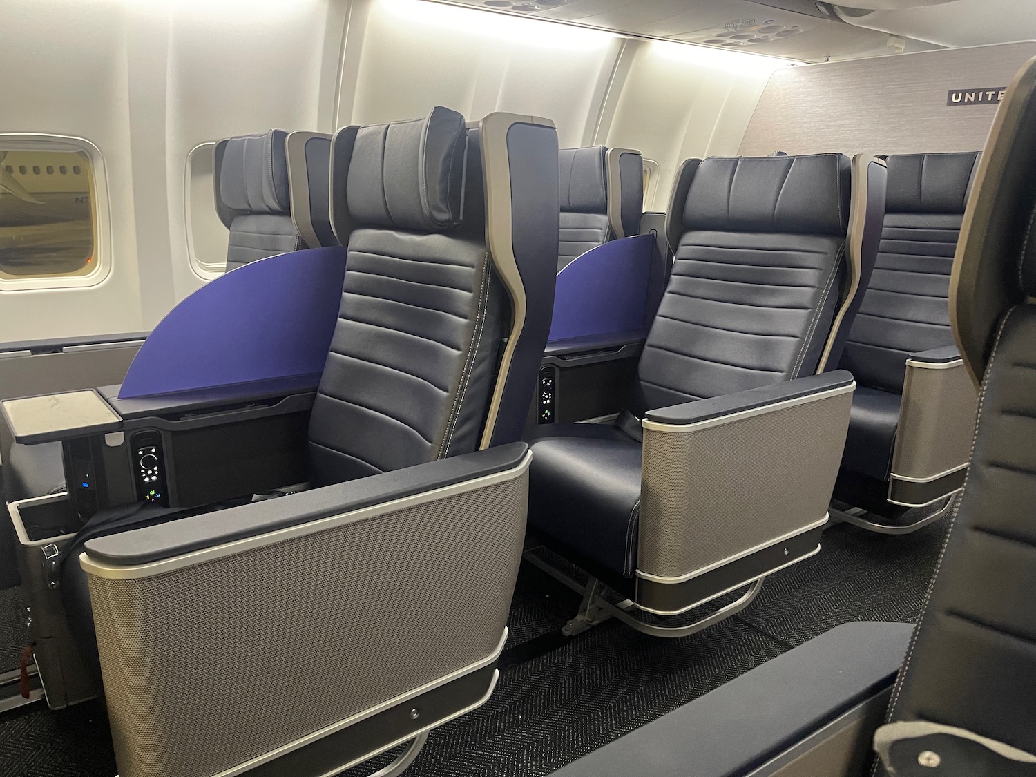 a row of seats in an airplane