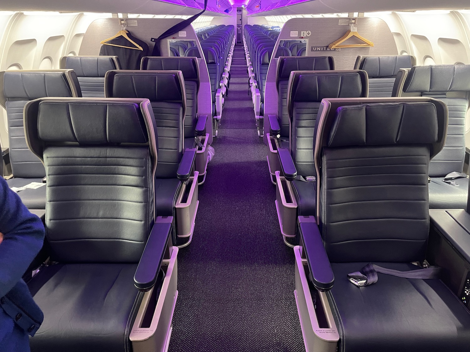 a row of seats on an airplane