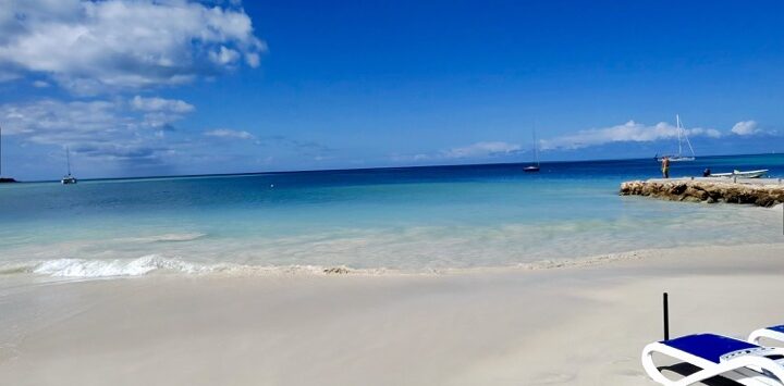 st johns antigua sandy beach and chairs