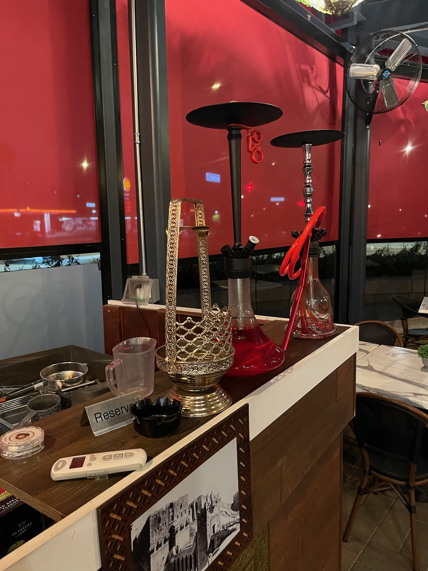 a table with a variety of objects on it