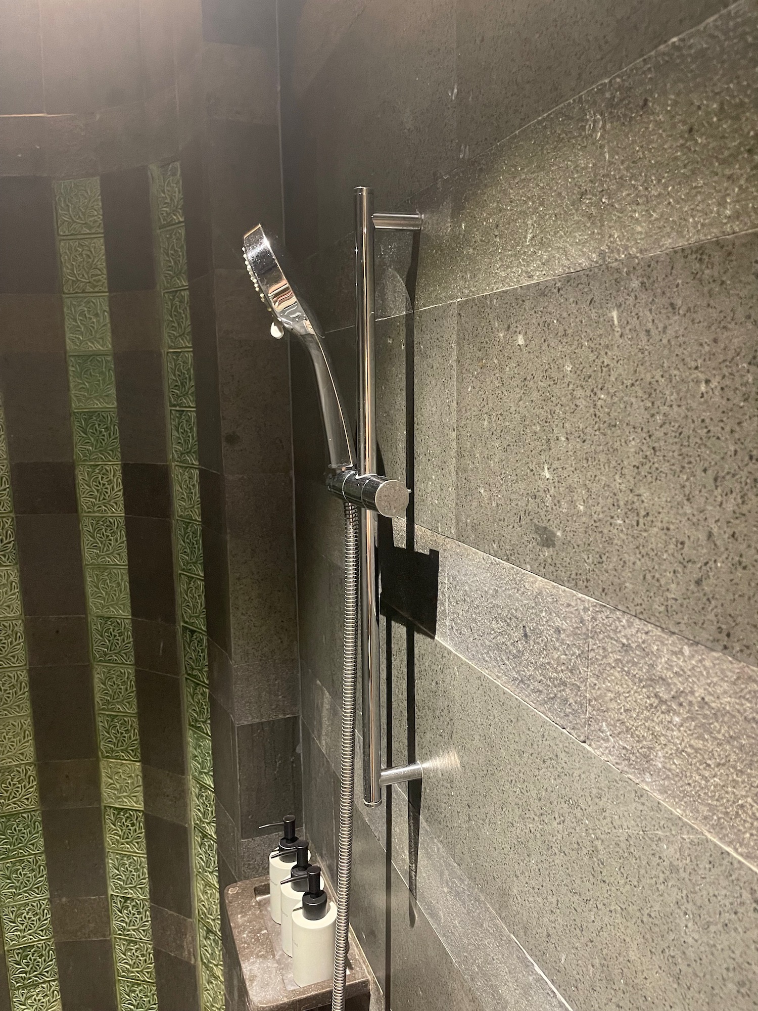 a shower head on a wall