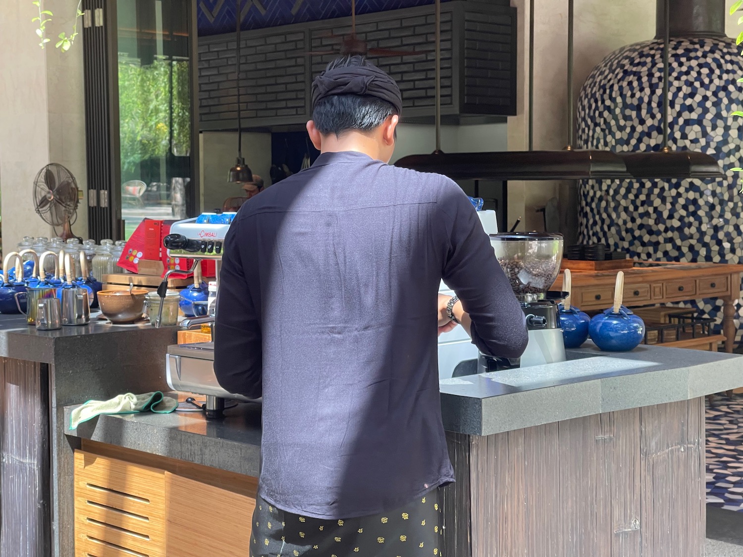 a man standing at a counter