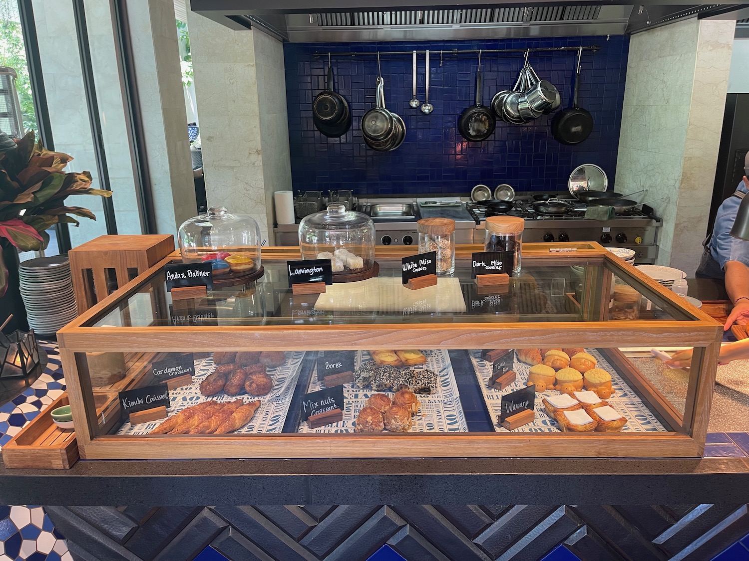 a display case of pastries