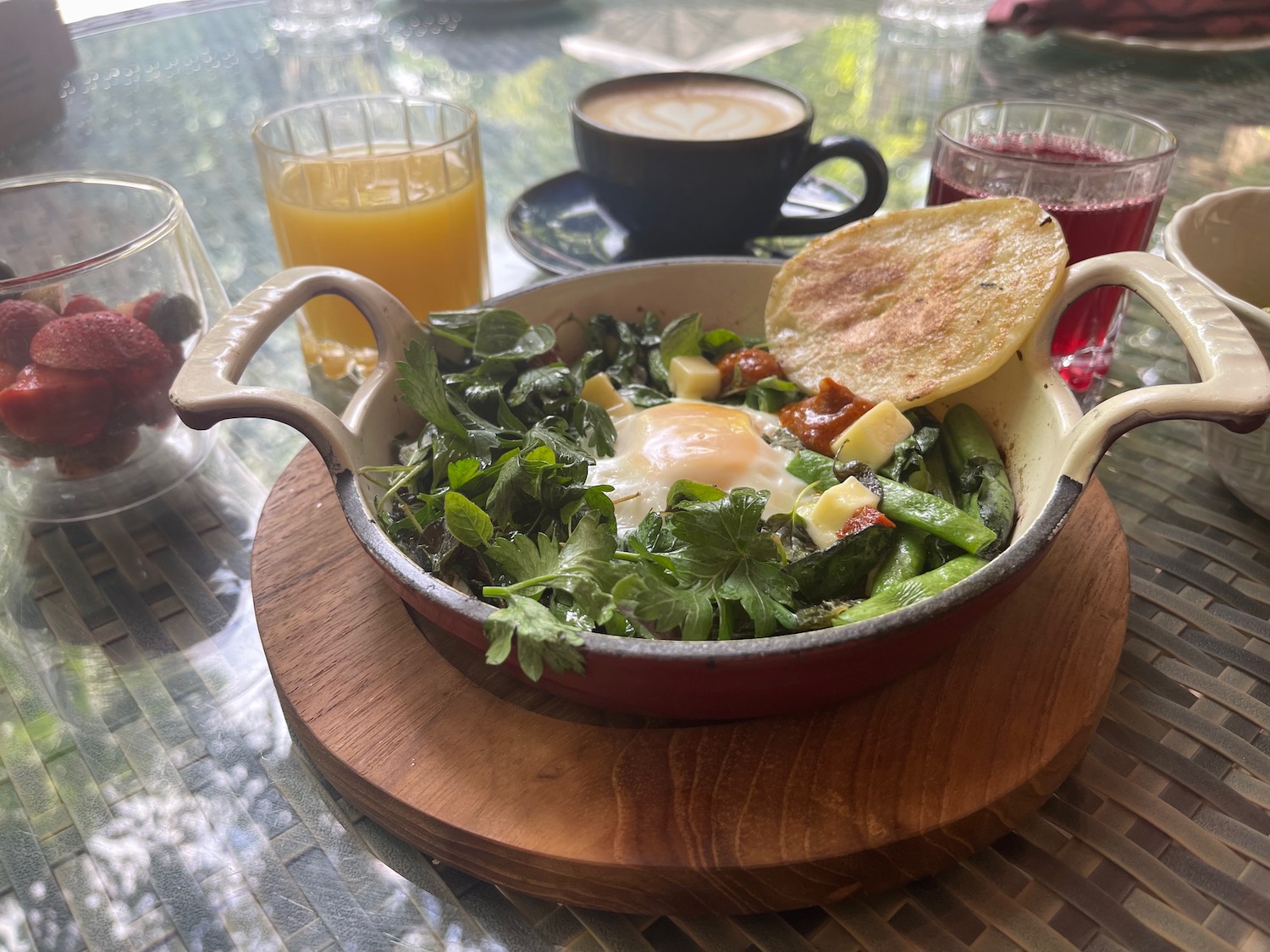 a bowl of food on a table