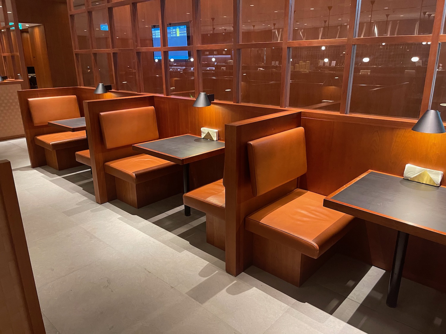 a booth seating in a restaurant