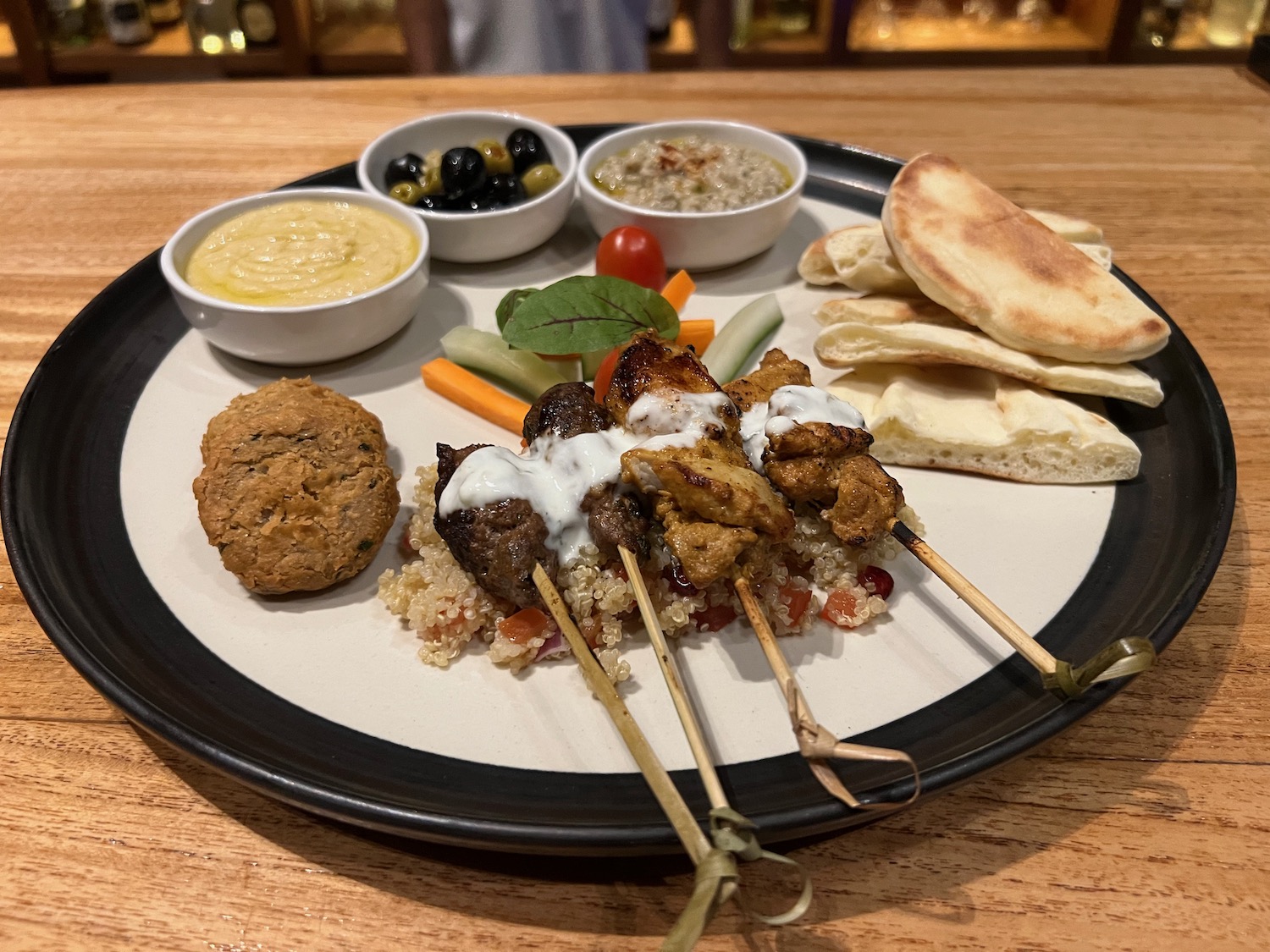 a plate of food on a table