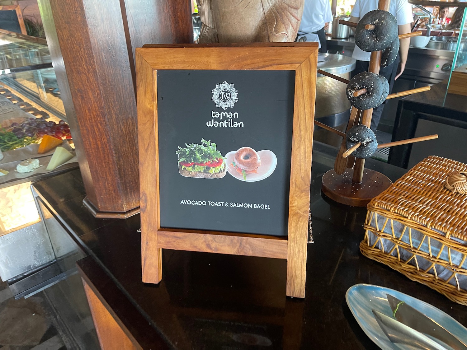 a menu board on a table
