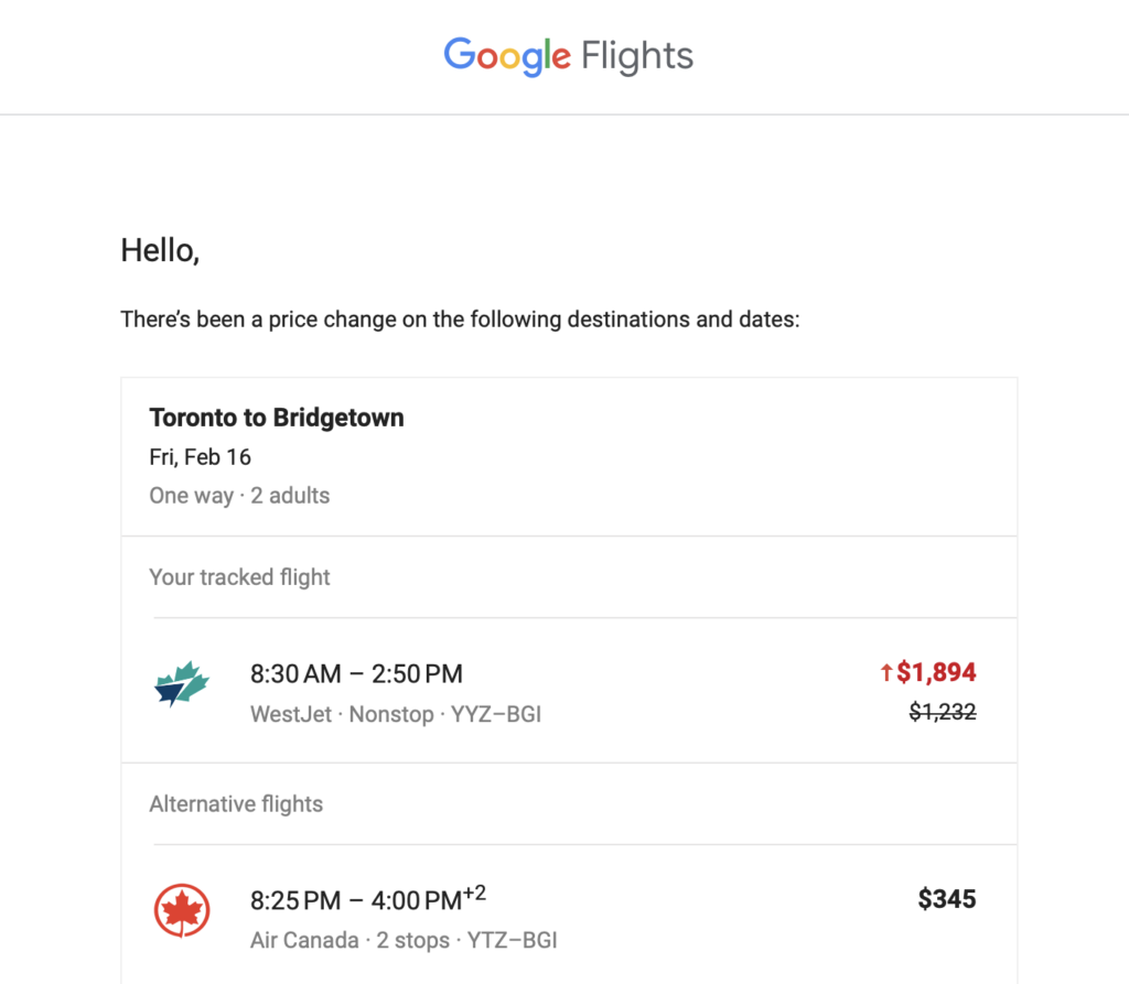 Tracking Pricing On Google Flights Live and Let's Fly