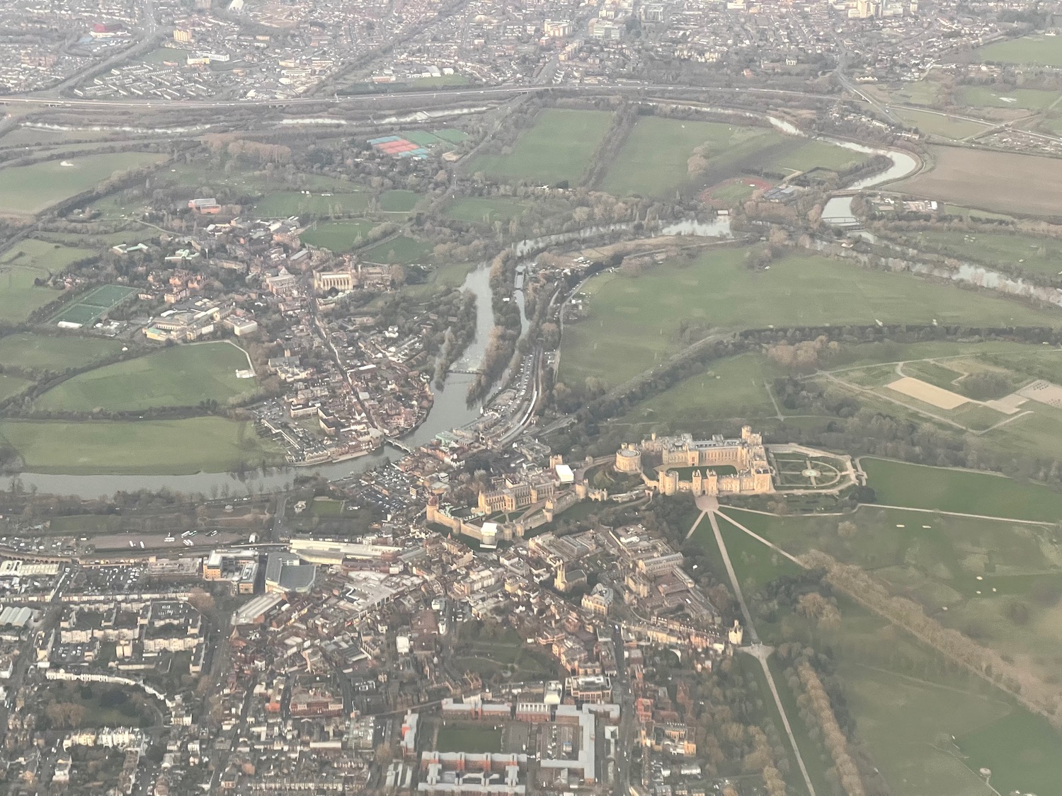 an aerial view of a city