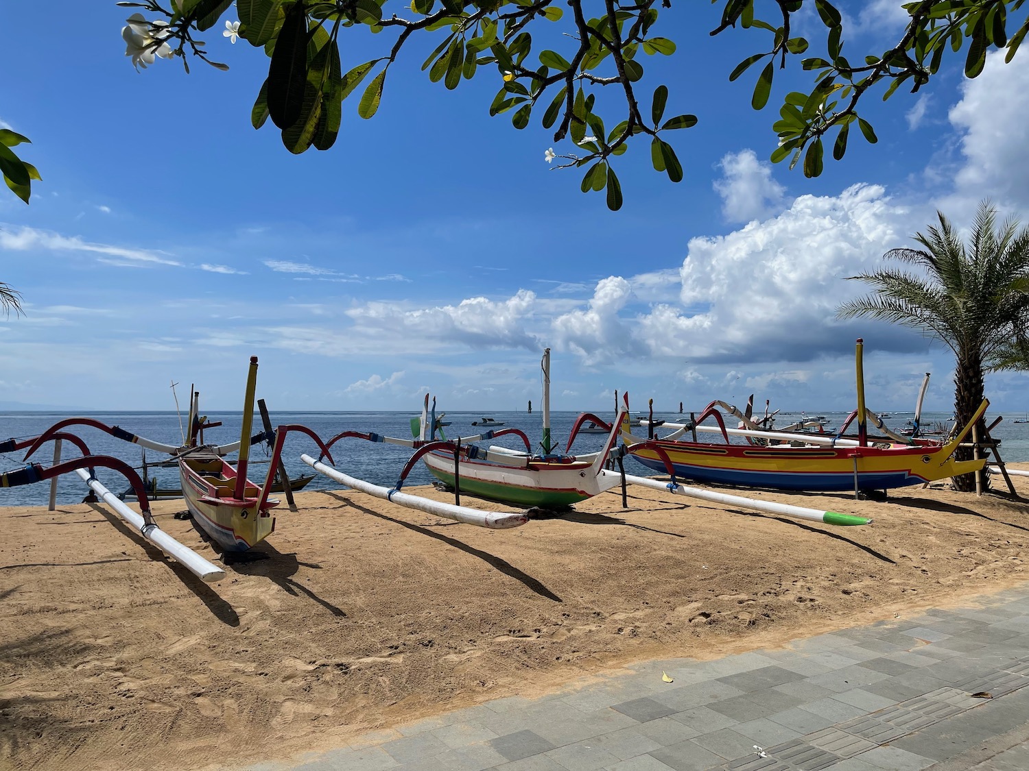 a group of boats on a beach