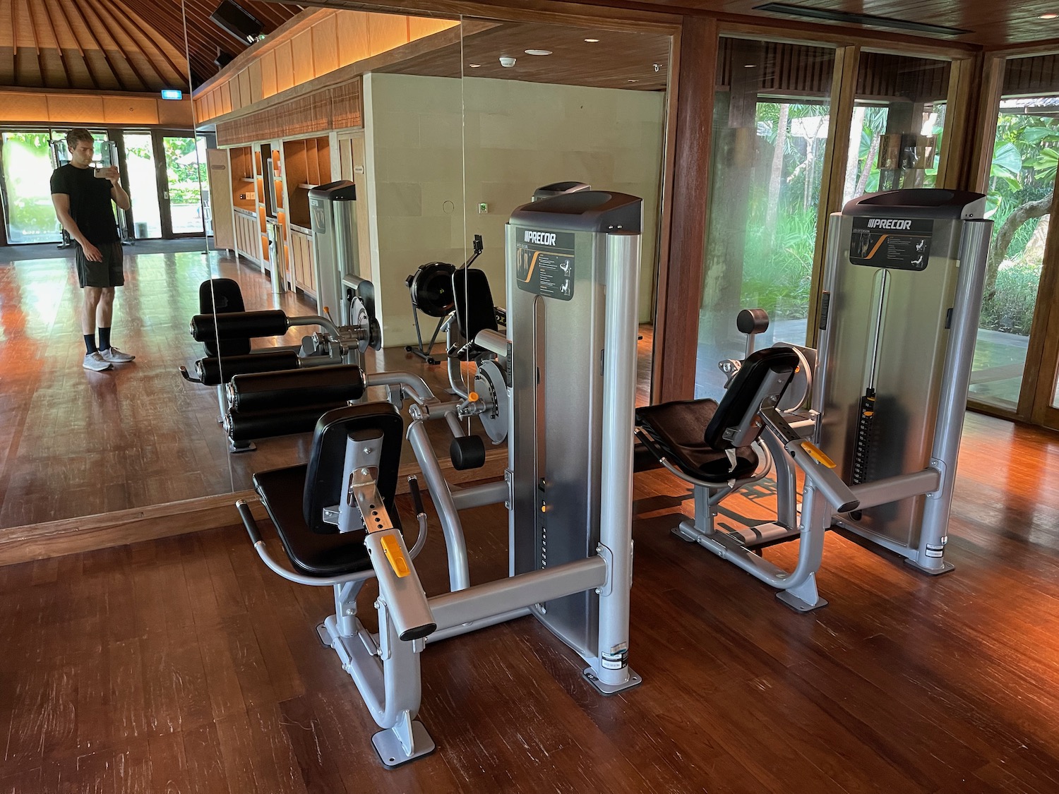 a gym with exercise equipment