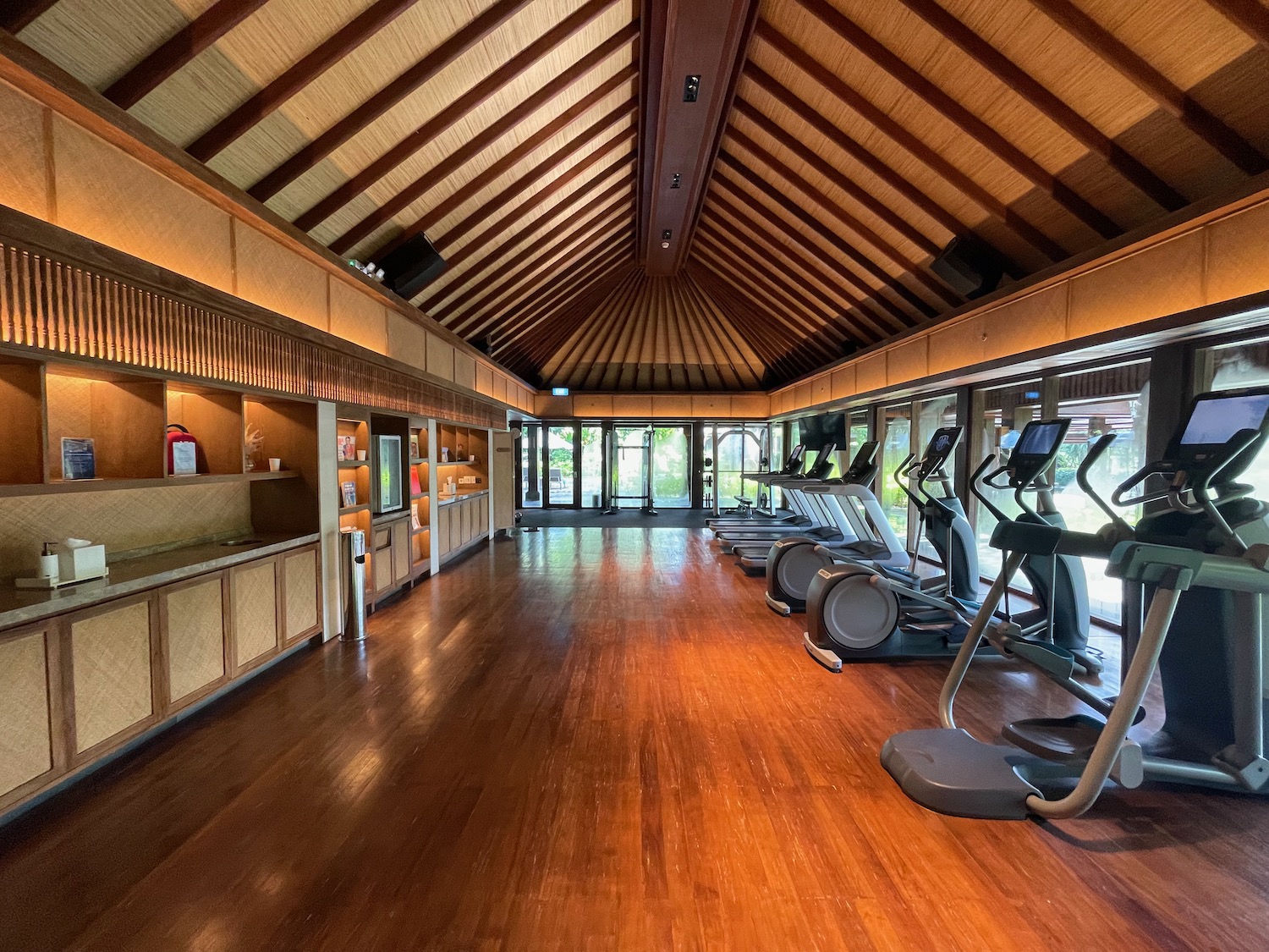 a gym with exercise equipment