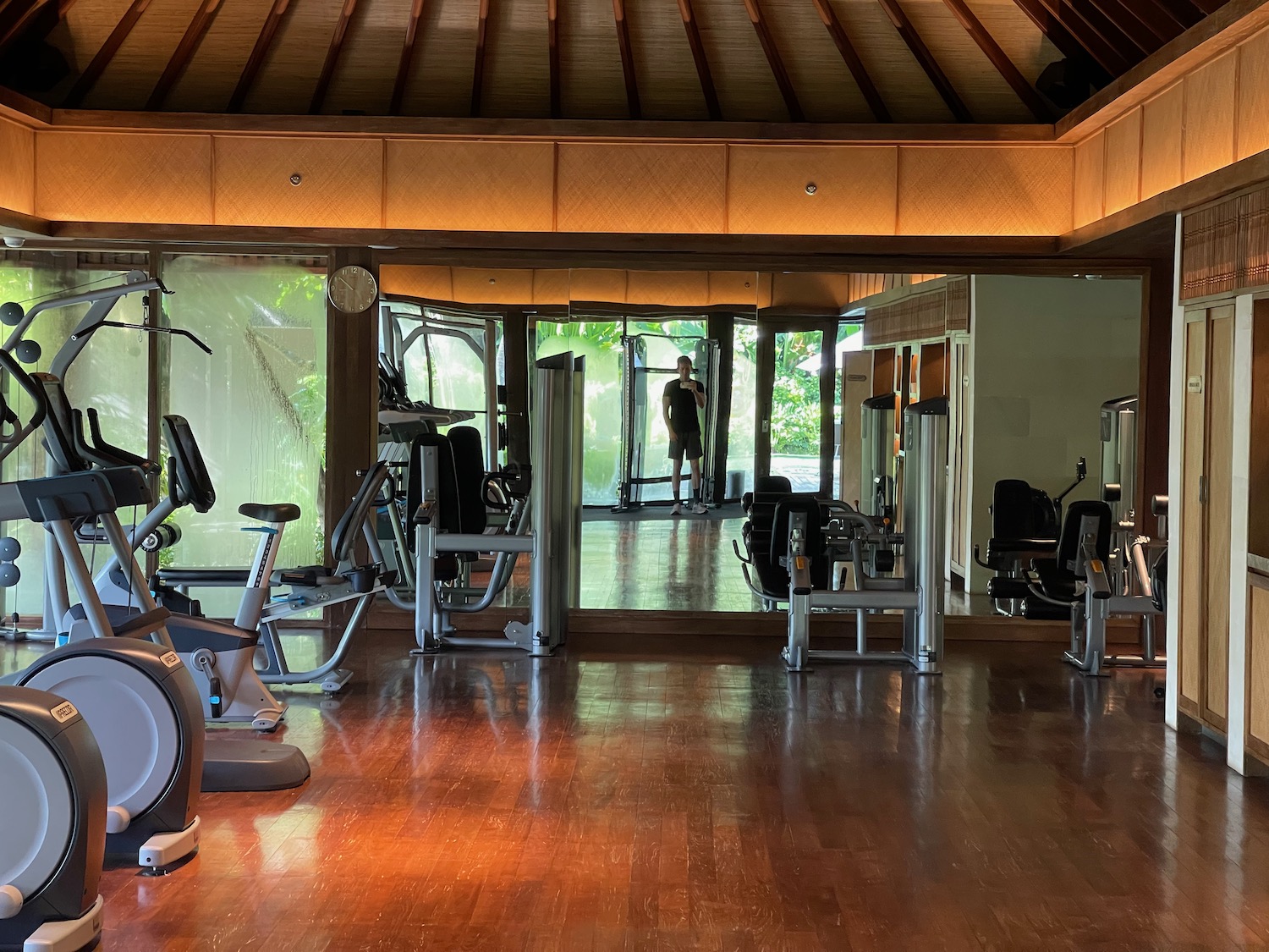 a gym with exercise equipment