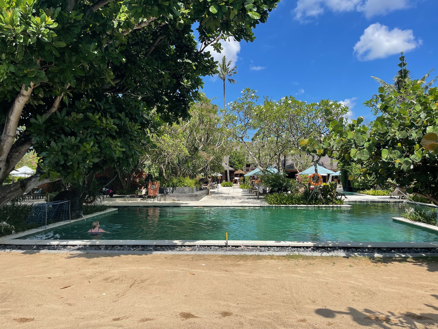 a pool with people in it